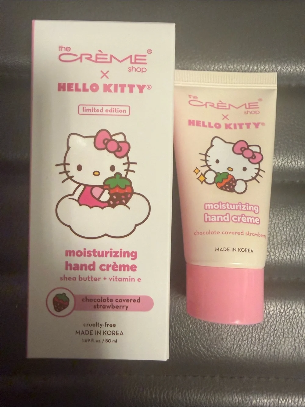 The Crème Shop Hello Kitty Moisturizing Hand Cream Choc Strawberry 1.69 fl oz